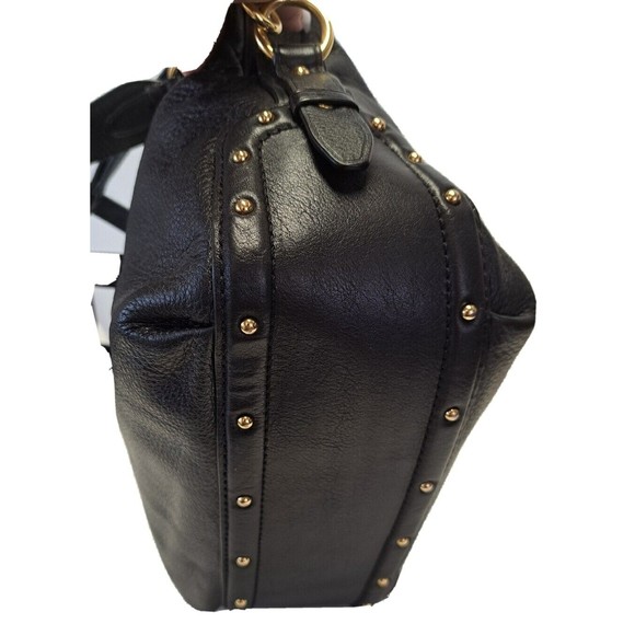 MICHAEL KORS Large Black Leather Studded Buckle Handbag/Shoulder Strap Tote Chic - Picture 6 of 14